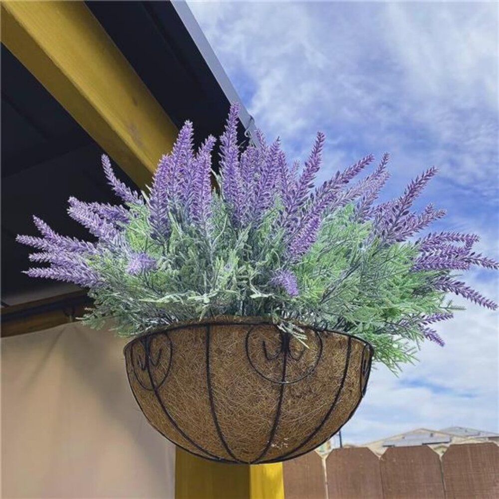 Artificial Fake Lavender Flower Plants Bundles for Indoor Outdoor Autumn Winter - Picture 5 of 8